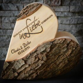 Hochzeits-Herz, "Gesucht und gefunden, in Liebe verbunden", 28 cm
