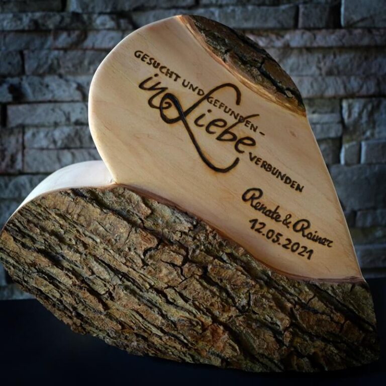 Herz-rustikal-Holz-Dekoration-Branding-Handwerk-Liebe-Geschenk-Hochzeit