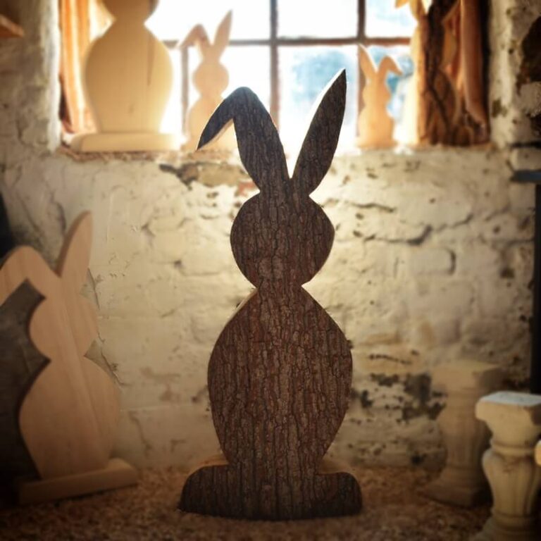 Hase-Tiermotive-Holz-Dekoration-Handwerk-Ostern-Sondergrößen