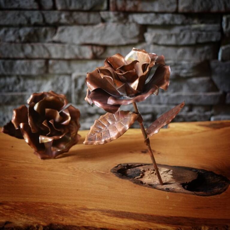 Kupfer-Rose-Dekoration-Metall-Handwerk