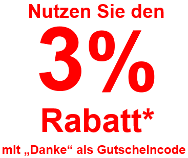 DRei Prozent Rabatt mit Gutscheincode